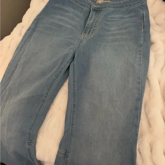 Free People Blue Flare Wide Leg Jeans - Picture 5 of 6